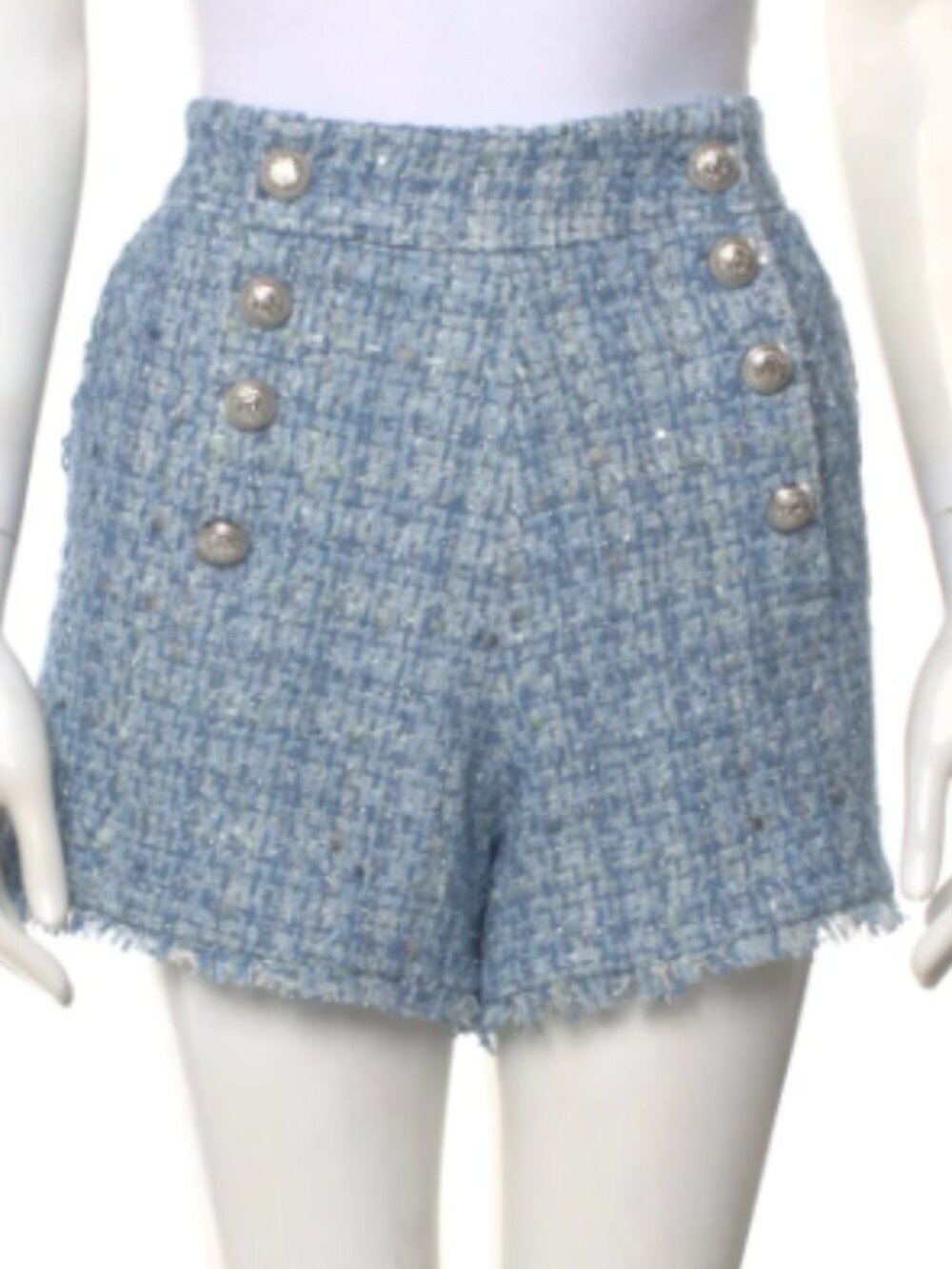Generation Love Blue Tweed Shorts- Size 6